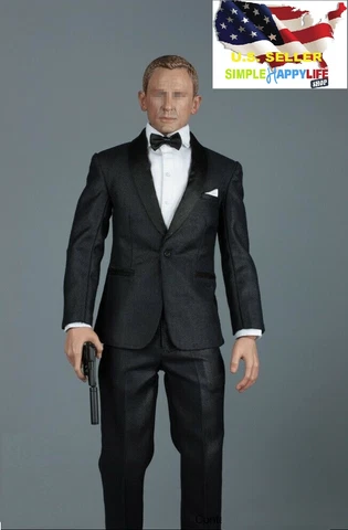 1/6 Agent black Tuxedo Set for 12" male figure hot toys 007 James Bond ❶USA❶ Cover