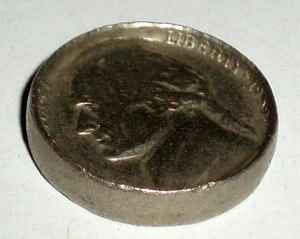 VERY UN-USUAL ODD 1939 ANTIQUE US JEFFERSON NICKLE MINT ERROR RIMMED MISSTRIKE - Picture 1 of 24