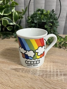 Tazza caffè vintage arcobaleno Enesco vintage anni 80 Mark Mighty Warrior rara orgoglio - Foto 1 di 4