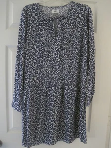 ANTIGUO VESTIDO PINTUCK FLORAL AZUL MARINO DITSY VESTIDO GRANDE NUEVO $44.99 - Imagen 1 de 2