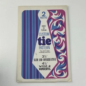 Custom Neck Tie Vintage 70s Uncut Sewing Pattern Slim Wide 3.5" 4.5" Mens Retro - Picture 1 of 2