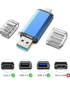 Kootion 64GB USB C Flash Drive 3.0 OTG Stick 2 in 1 Laufwerk: Samsung, Mac, Chrome - Bild 1 von 4