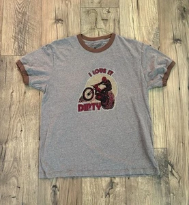 Vintage Y2K Realtree Motorcycle I Love Duty T-Shirt Tee Brown Sz L US Made - Picture 1 of 6