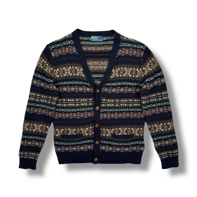 Polo Ralph Lauren Fair Isle Cardigan Sweater Mens Small • EXCELLENT CONDITION - Image 1 of 4