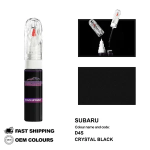 FOR SUBARU CRYSTAL BLACK D4S Touch Up Paint Pen Brush Fix Kit Scratch Chip Set - Picture 1 of 8