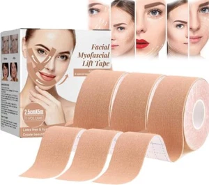 Facial Kinesiology Tape Face Lift Invisible for Firming and Tightening Skin Neck - Picture 1 of 27