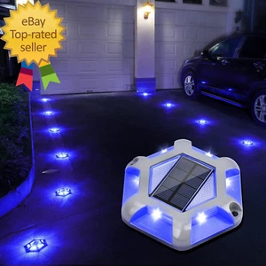 Solar Dock Lights Driveway Deck Lights 12-Pack Waterproof Outdoor LED Aluminum D - Picture 1 of 7