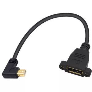 Mini DisplayPort to DisplayPort Panel Mount Cable | Male to Female | Right Angle - Picture 1 of 2