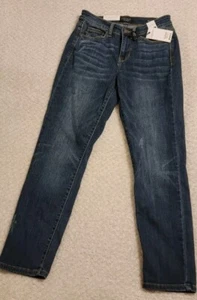Judy Blue Mid Rise Skinny Jeans Womens 5 / 27 Dark Blue Denim Wash Distressed  - Picture 1 of 14