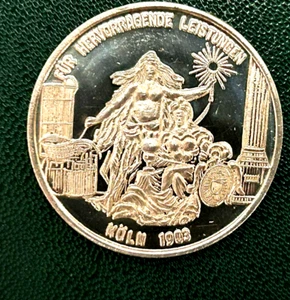 Medaille 800 Silber in Kapsel Köln 1903 für Hervorragende Leistungen Deutsche - Bild 1 von 2