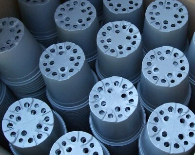 100 9cm Small grey Plastic Plant Pots for Transplanting seedlings Recyclable