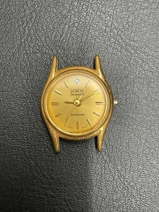 Geneve Diamond 18k Gold Plated Stainless Steel Back Watch 2074L. For Parts. CL46 - Picture 1 of 7