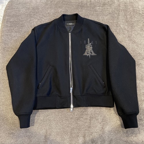 AMIRI Giacca Bomber Logo Pugnale Nero Taglia XL