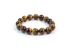 Bracciale Elasticizzato in Occhio di Tigre (Ø 12 mm circa). Made in Italy - Foto 1 di 1