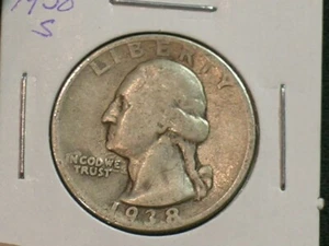 1938-s Nice Washington Quarter - (AD5) - Bild 1 von 3