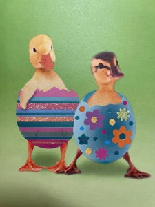 Papyrus Osterkarte - Entenküken in dekorierten Eierschalen - für Kinder oder jedermann - Bild 1 von 3
