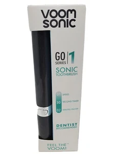 Voom Spazzolino Sonico Viaggio GO Serie 2Min Timer NUOVO Nero Metallizzato~Confezione - Foto 1 di 2