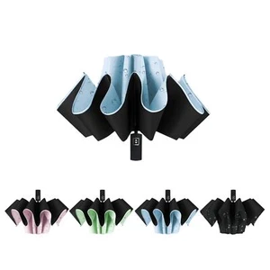 Automatic Open Large Compact Reverse Umbrella for Rain and UV Protection Inve... - Picture 1 of 6