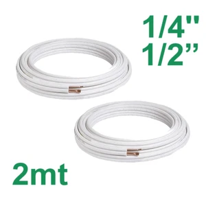 Par de tubos de cobre 1/4'' y 1/2'' 2m aislados para aire acondicionado - Imagen 1 de 1