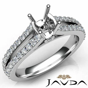 Diamond Engagement Split Shank Double Prong Set Cushion Semi Mount Ring 0.65Ctw - Picture 1 of 29