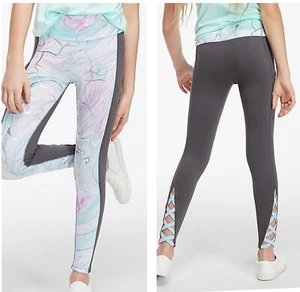 NWT JUSTICE GIRLS MARBLE SHINE STRAPPY BACK LEGGING Size 8 - Picture 1 of 7