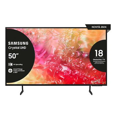 Smart TV 50" Pollici Samsung 4K SCrystal UHD 4K UE50DU7170UXZT Wi-Fi Black 2024 - Immagine 1 di 4