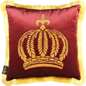 Harald Glööckler Pompöös Kissen by Casa Padrino Bordeaux / Gold Krone - Bild 1 von 3