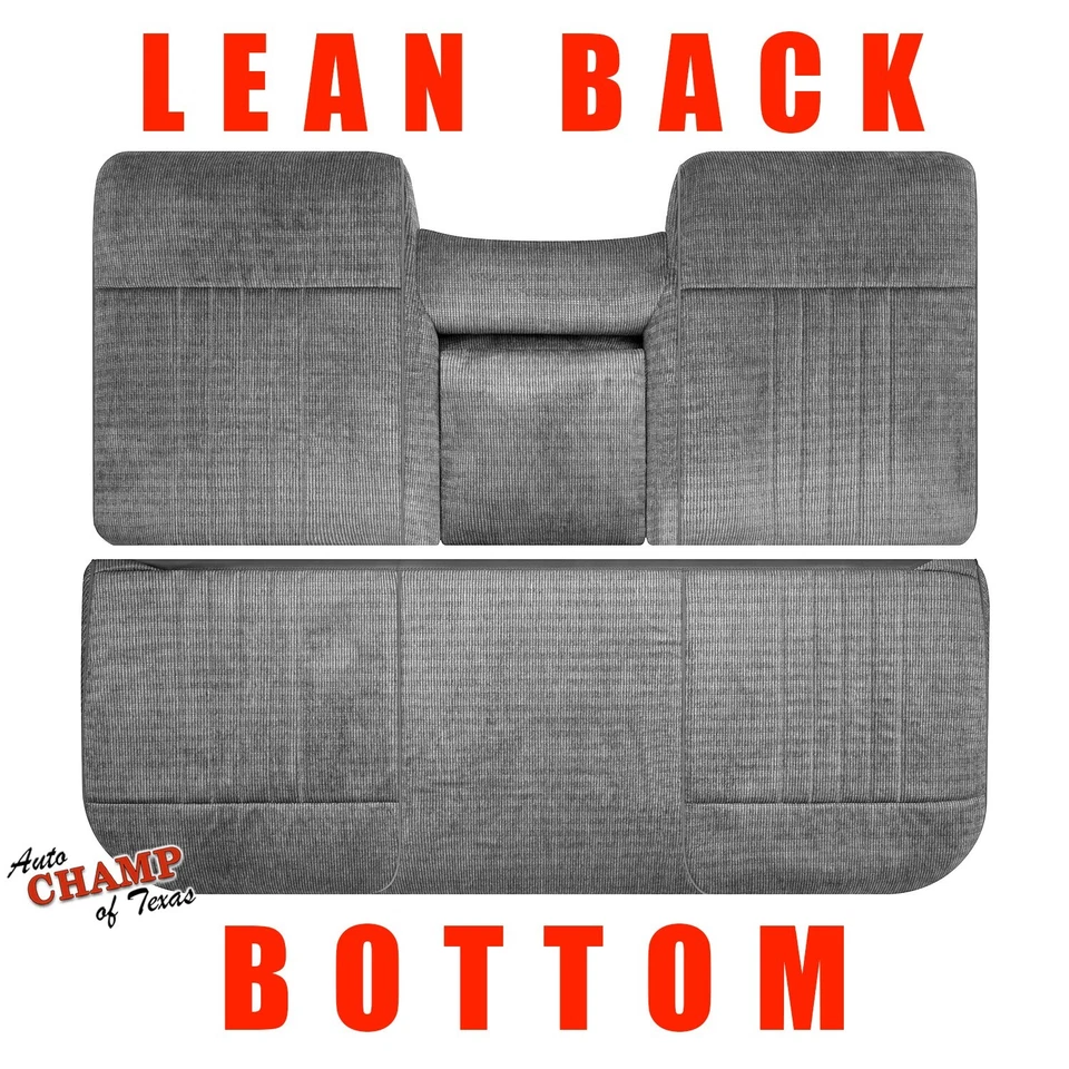 1990 1991 Ford F150 F250 F350 XLT -Bottom/Lean Back Bench Seat Cloth Covers Gray - Image 1 of 4