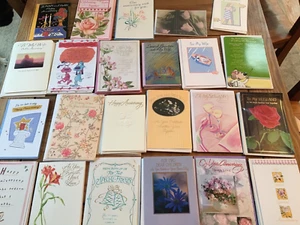 LOT OF 73 ASSORTED ANNIVERSARY CARDS & ENVELOPES BY CARLTON CARDS SOME VINTAGE - Picture 1 of 13