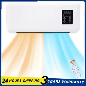 2in1 Wall Mounted Electric Small Air Conditioner Fan Heater Remote Control NEW - Picture 1 of 14
