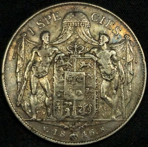 1 Thaler 1846 VS Christian VIII Crowned grater shield with Arms of Denmark - Picture 1 of 4