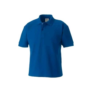 Polo Shirt Tee Top New Blue Size S Work Casual Pique Jerzees 100% Cotton (A) - Picture 1 of 1