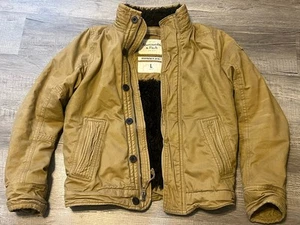 Vintage Y2K Abercrombie Fitch Adirondack Jacke Größe Large braun Kunstfell gefüttert Mantel - Bild 1 von 7