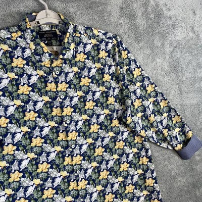 Report Collection Premium Shirt Mens XL 17.5 Floral Bird Camo AOP 4 Way stretch - Image 1 of 4