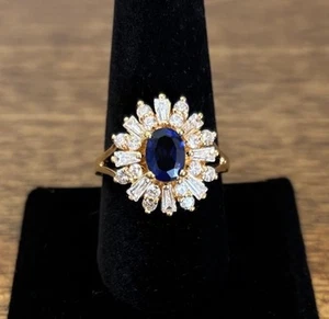 Camrose & Kross Jacqueline Kennedy Replica Ring Gold Sapphire Size 10 - Imagen 1 de 7