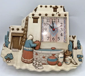 Burwood Homco Southwest Clock Vintage 1995 #3336 Made USA Tested WORKING 15”x12” - Picture 1 of 15