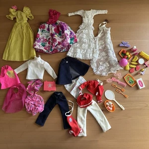 Vintage Barbie Clothing and Accessories Lot Wedding Dress Food Various 1980s - Picture 1 of 9