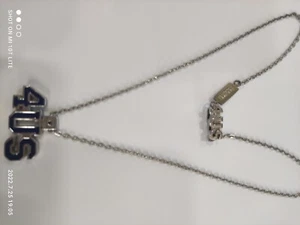collana unisex in acciaio cm45 di lunghezza ciondolo 4us smalto blu - Foto 1 di 3