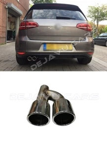 Cubierta de escape GTD Look acero inoxidable MK7 doble tubo de escape deportivo para VW Golf 7 - Imagen 1 de 8