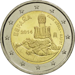 [#461162] Hiszpania, 2 Euro, Park Guell-Gaudi, 2014, MS(63), Bimetaliczny - Zdjęcie 1 z 2