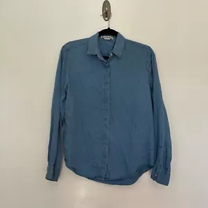 Acne Studios Button Up Long Sleeve Chambray Top Womens 8 Classic Staple Capsule - Picture 1 of 13