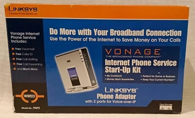 Linksys PAP2 Vonage internet phone service ,Phone Adapter - Image 1 of 4