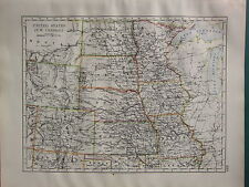 1900 VICTORIAN MAP UNITED STATES NORTH WEST CENTRAL NEBRASKA IOWA DAKOTA KANSAS