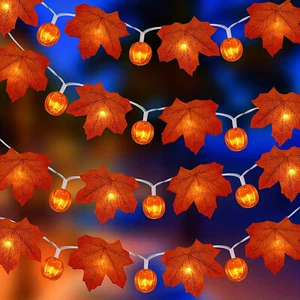 20/40LED Halloween Pumpkin Fairy String Lights Party Decor Hanging Prop Lamp - Picture 1 of 15