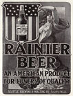 Vintage Rainier Beer poster advertisement reproduction steel sign bar pub decor