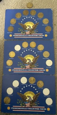 Shell Presidential 1992 Collector Coins On Display Card Set-8  Coins + See Below - Image 1 of 4