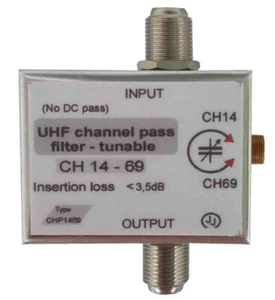 Przestrajalny filtr przepustowy UHF, przestrajalny jednokanałowy filtr przepustowy UHF 470 - 800 MHz - Zdjęcie 1 z 3