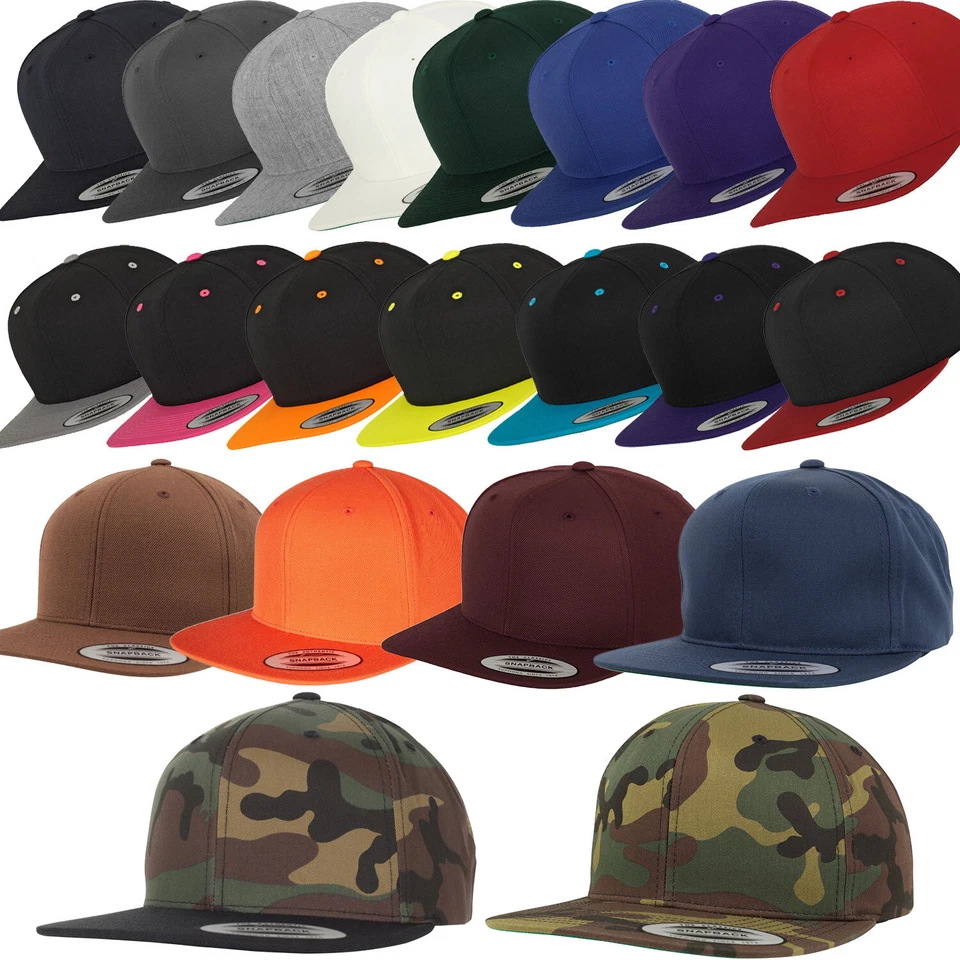 Yupoong Flexfit Baseball Snapback Classic Caps 46 Farben