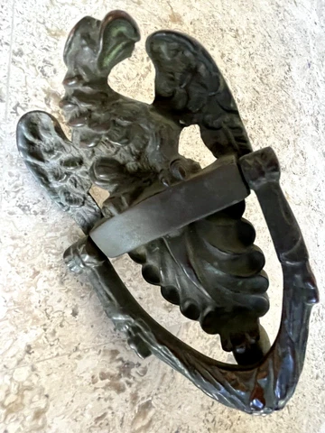 7" ANTIQUE 1890 AMERICAN EAGLE ARCHITECTURAL SALVAGE DOORKNOCKER Cover