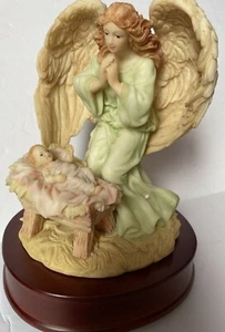 Roman Serafin 1993 Francesca Loving Guardian Nativity Angel Music Box #67093 - Picture 1 of 9
